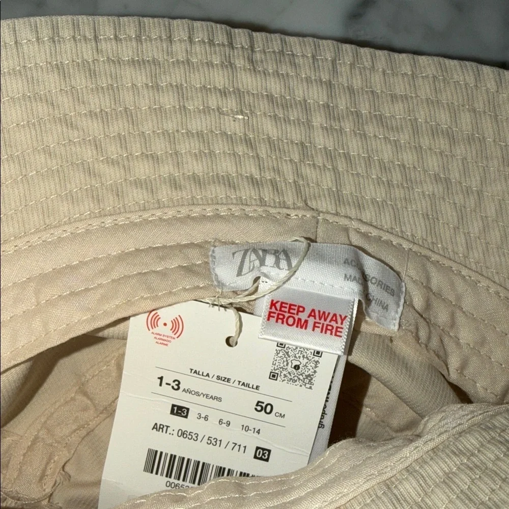 NWT Zara Tan Kids Bucket Hat 1-3Y